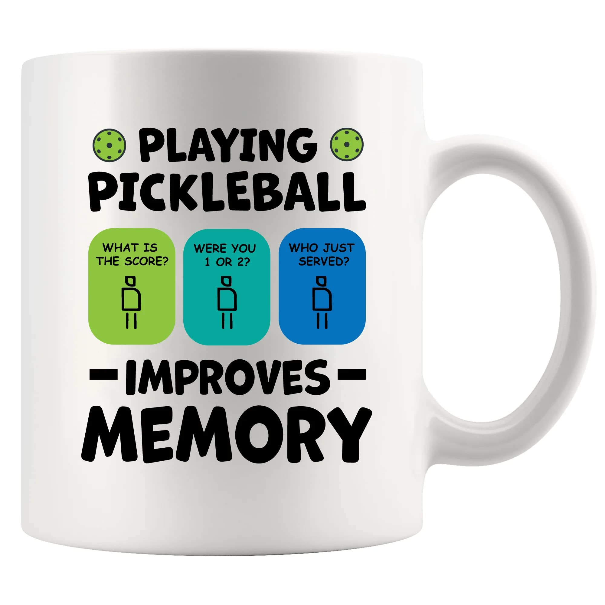 Panvola pickleball memory mug front view, ideal for energizing morning rituals