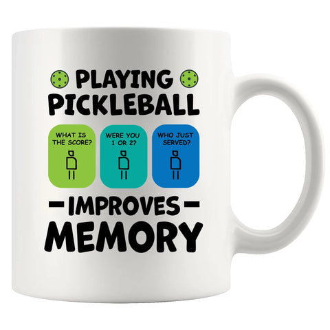 Panvola pickleball memory mug front view, ideal for energizing morning rituals