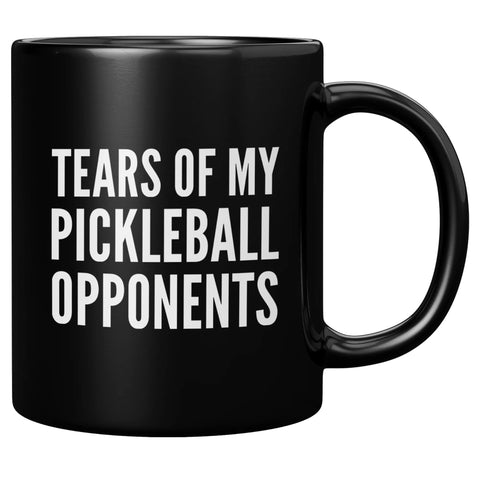 Panvola Tears of My Pickleball Opponents mug front view for daily coffee and sports humor.