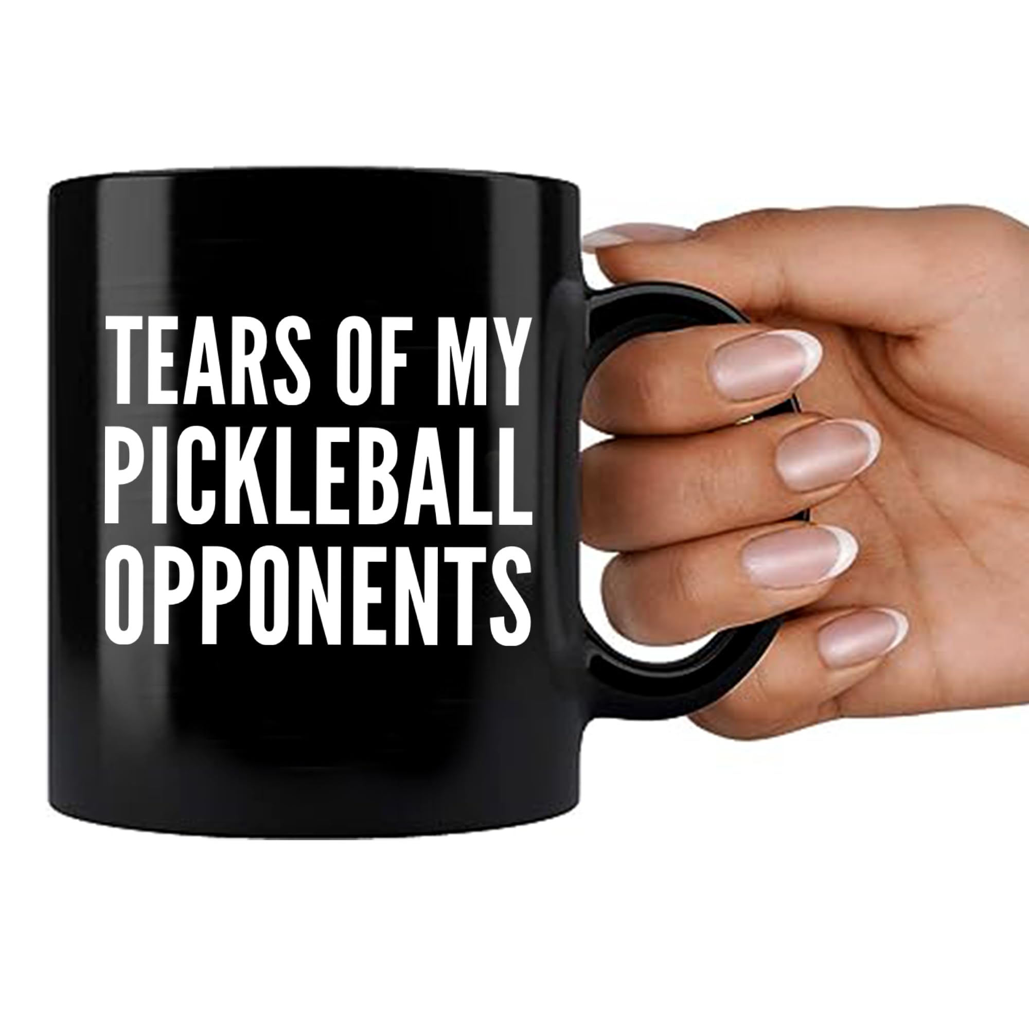 Panvola Tears of My Pickleball Opponents mug microwave-safe feature for quick reheats.