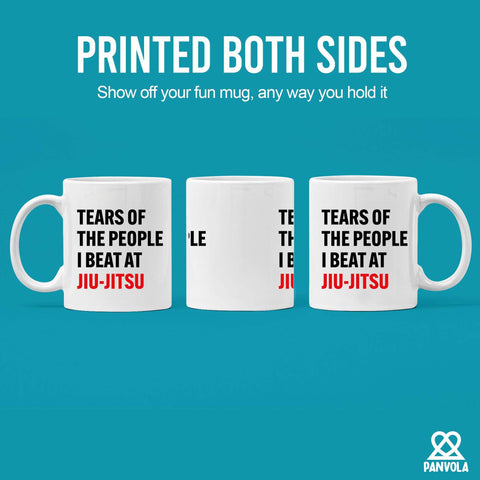 Panvola Tears of the People mug full design visible on glossy ceramic