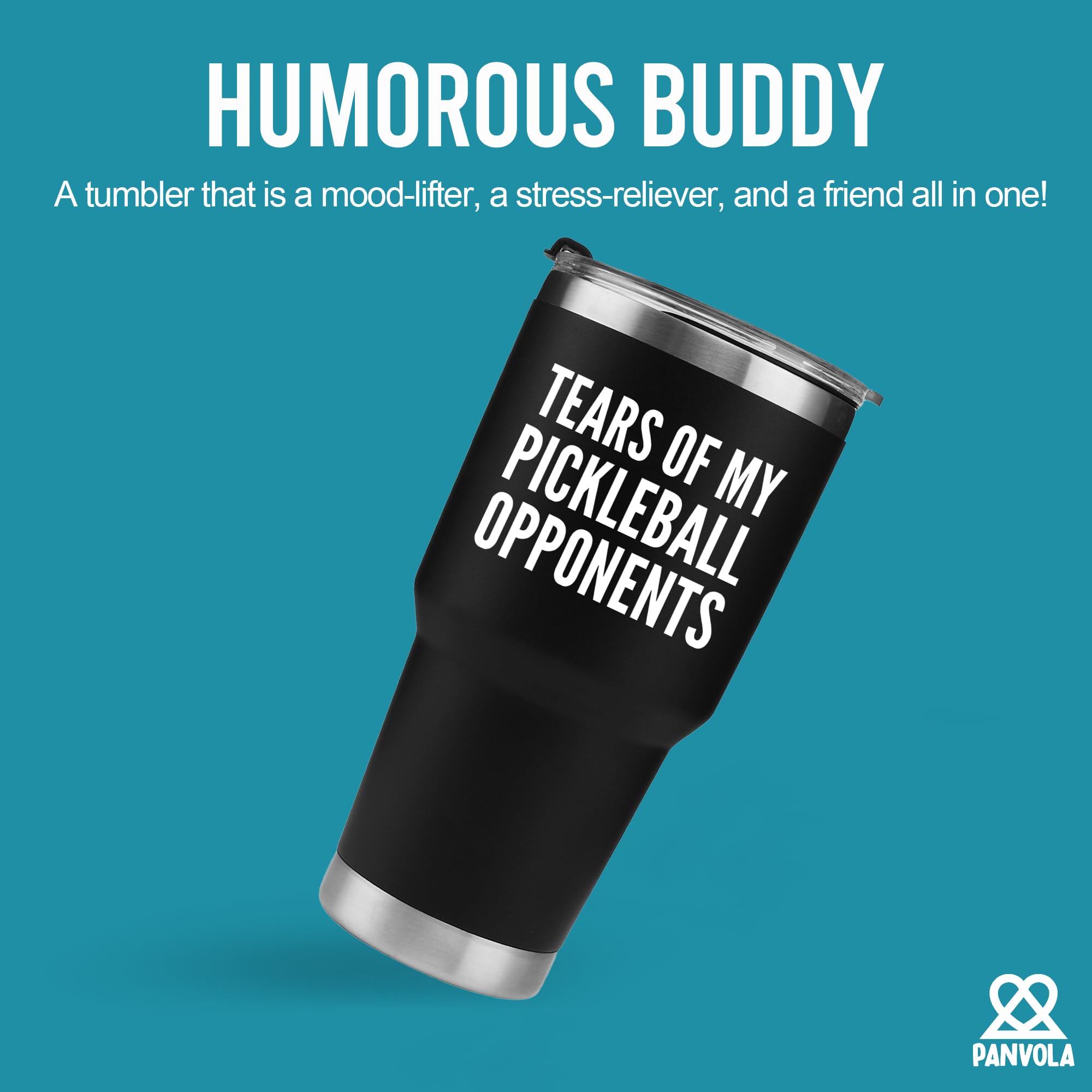 Panvola Tears tumbler straw attachment supports quick hydration.