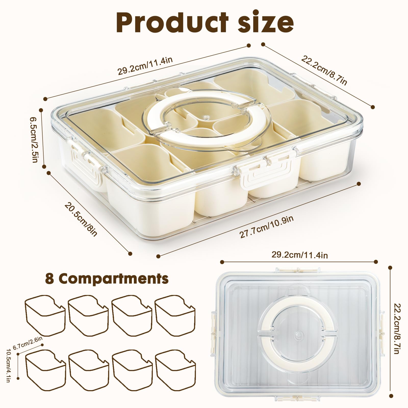 PANYEE eight-compartment snack box keeps items separate during travel