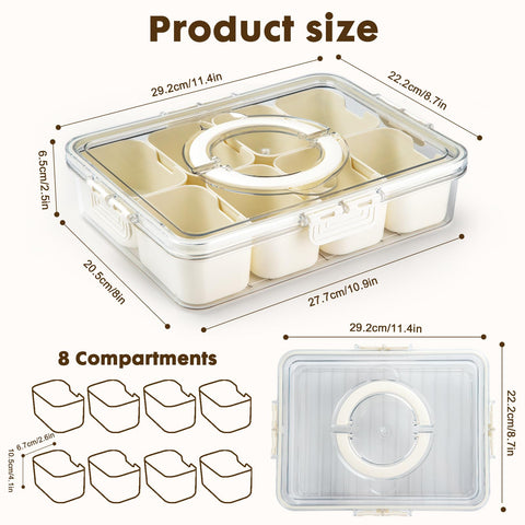 PANYEE eight-compartment snack box keeps items separate during travel