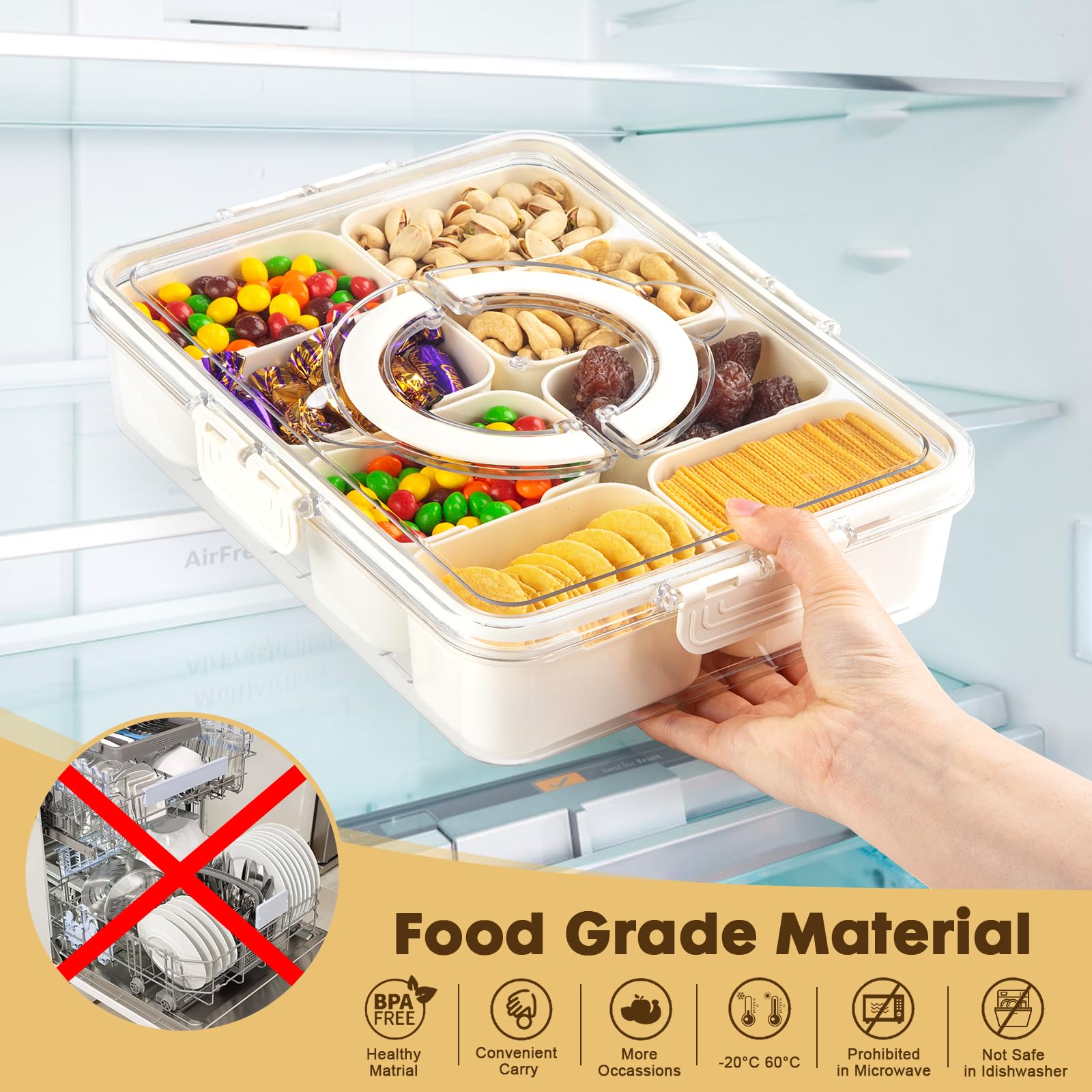PANYEE snack box fits in a camper fridge and keeps snacks accessible