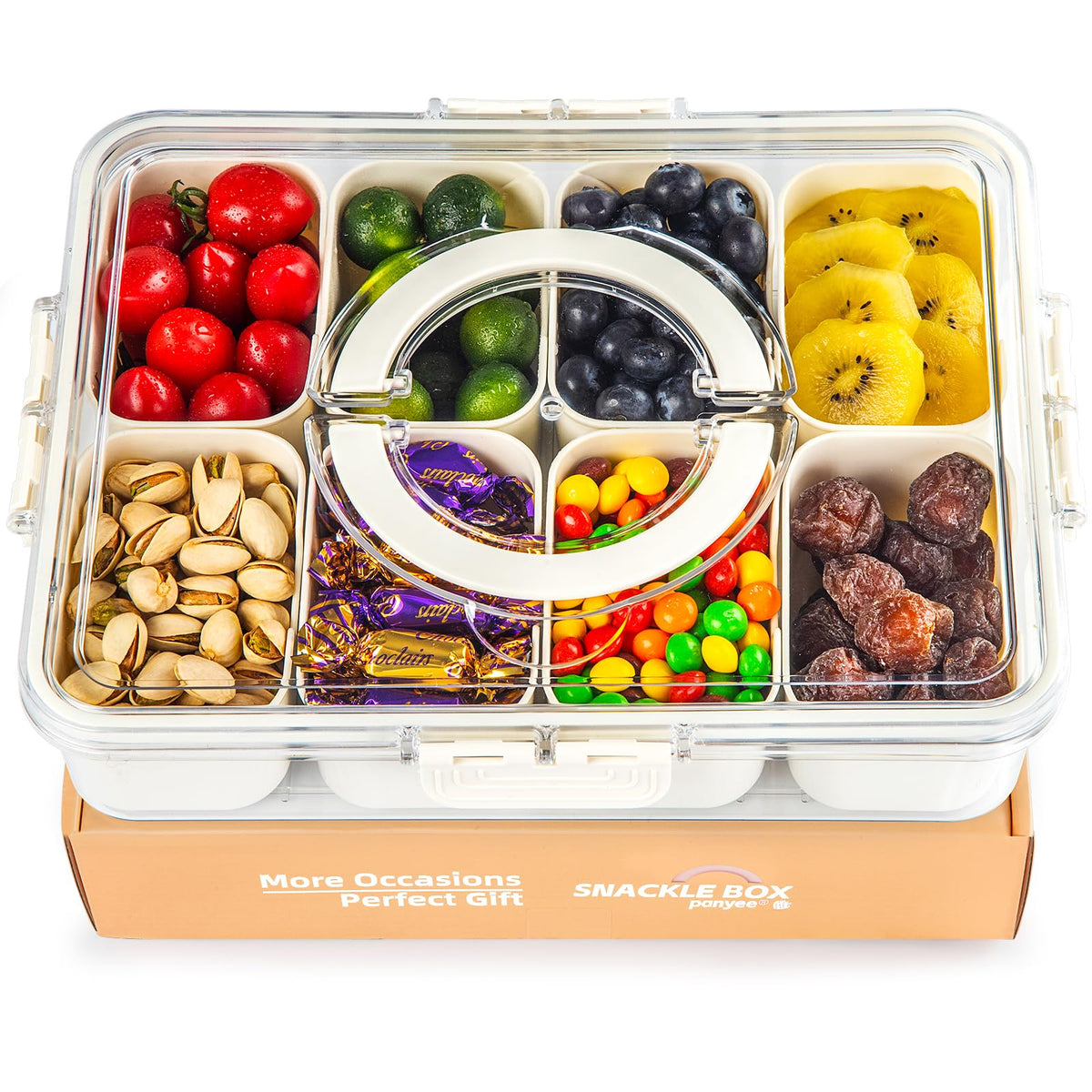 PANYEE snack box with lid and handle for easy party transport