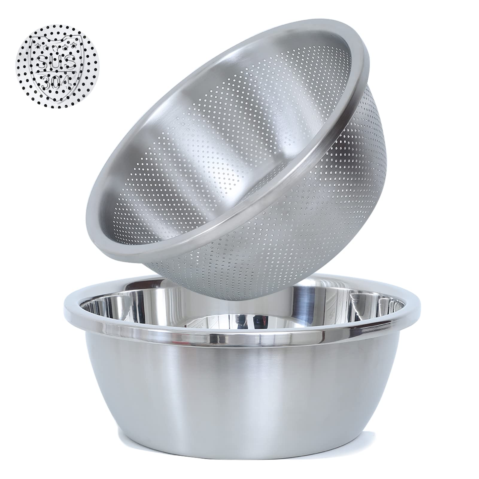 Paoli colander microporous with 2mm holes for fast draining vegetables and grains