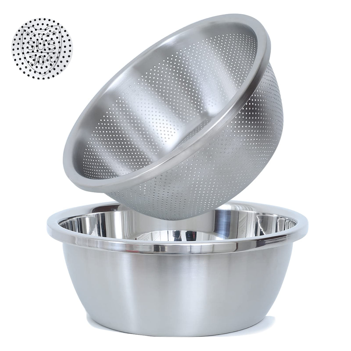 Paoli colander microporous with 2mm holes for fast draining vegetables and grains