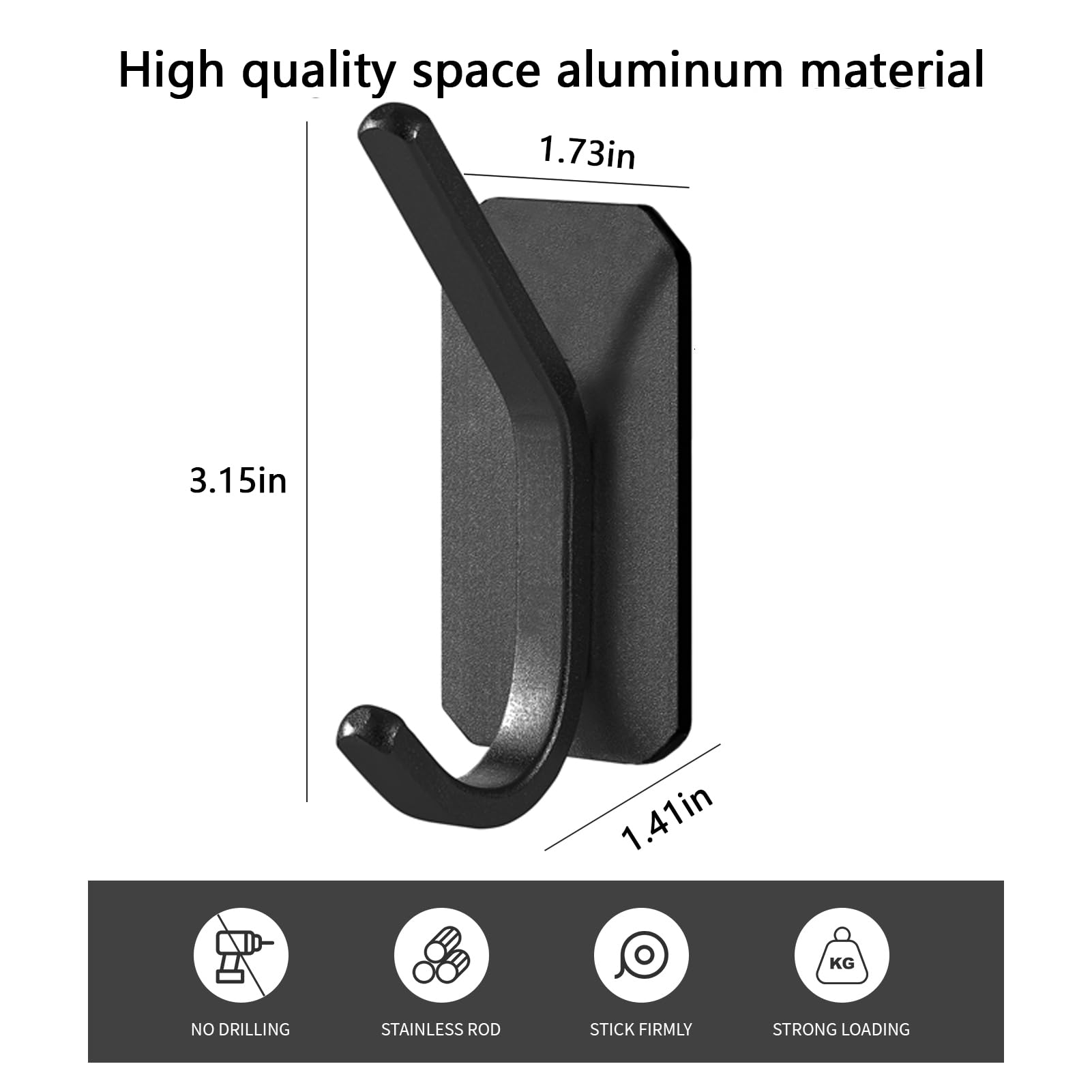 Paoli heavy duty adhesive hooks black installation image demonstrates quick mounting on clean surfaces