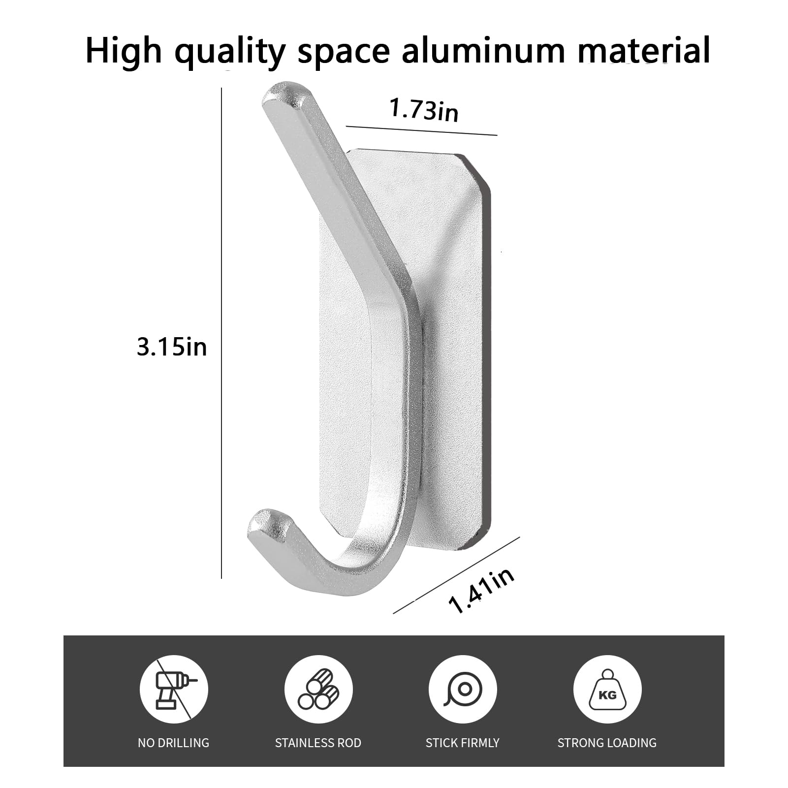 Paoli heavy-duty adhesive hooks wall-mount for clean, damage-free storage of coats and bags