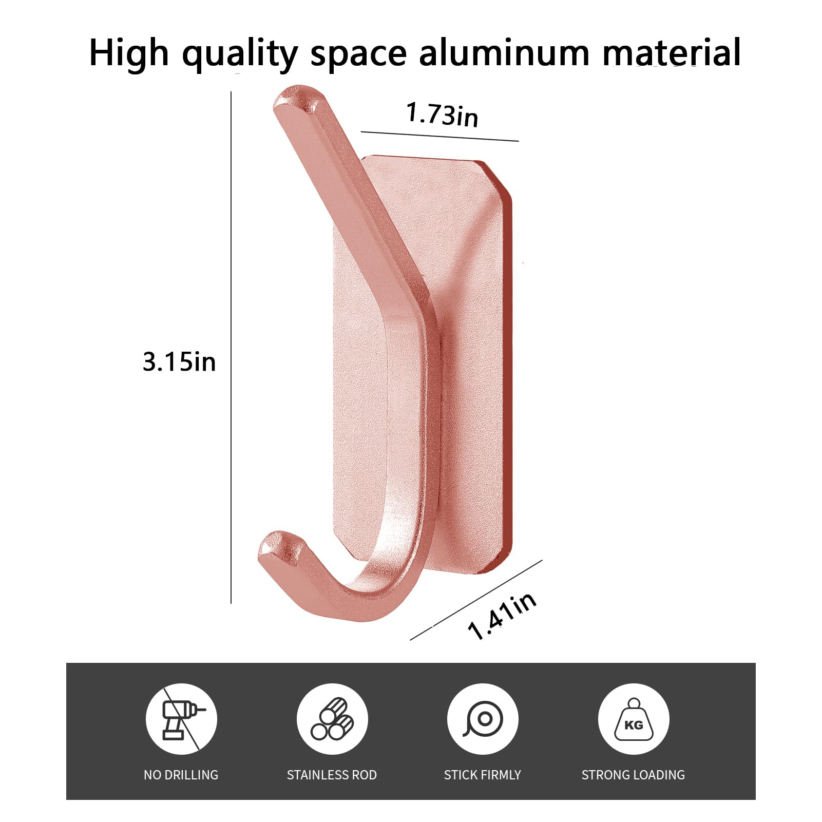 Paoli rose gold adhesive hook ideal for coats in entryway