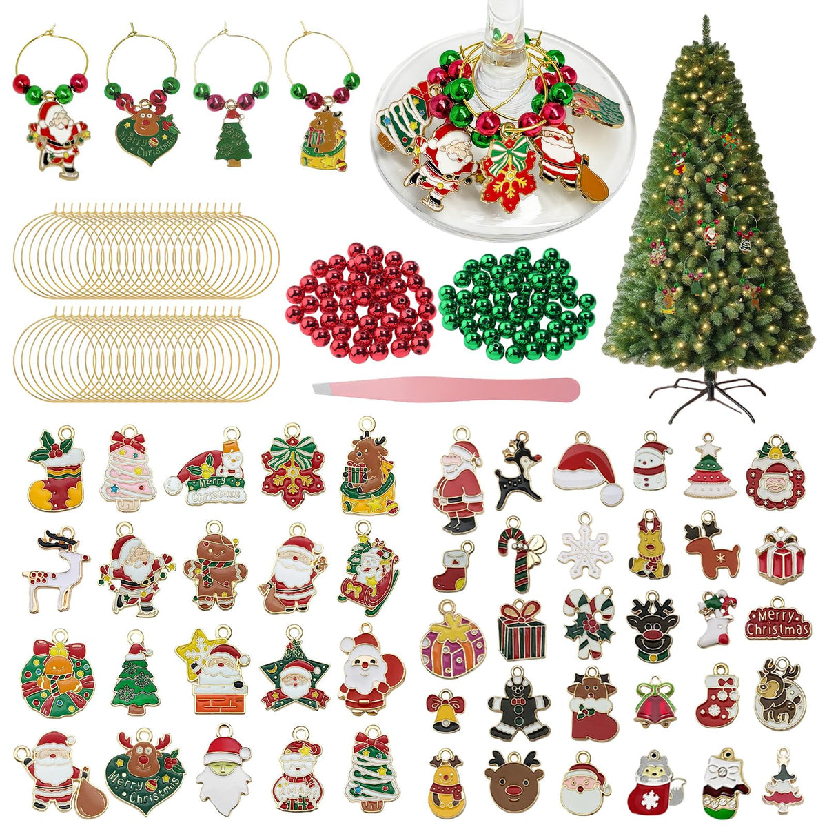 Paoshutai gold wine ring charms for elegant holiday drink markers