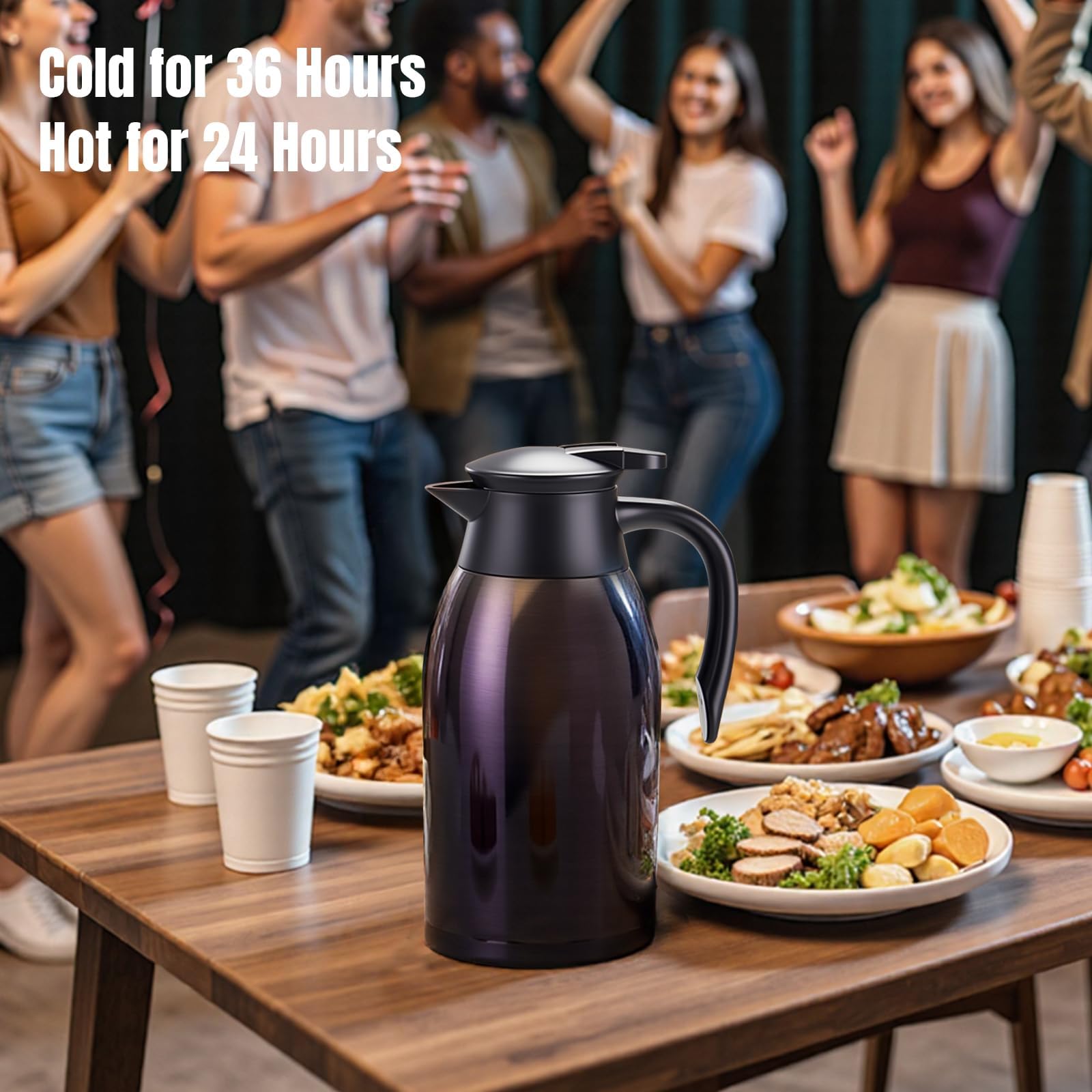 PARACITY 68oz capacity supports gatherings, meetings, or refills without constant pouring.