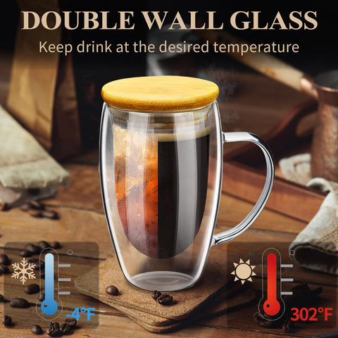 Clear borosilicate PARACITY mug resists heat and condensation for versatile use