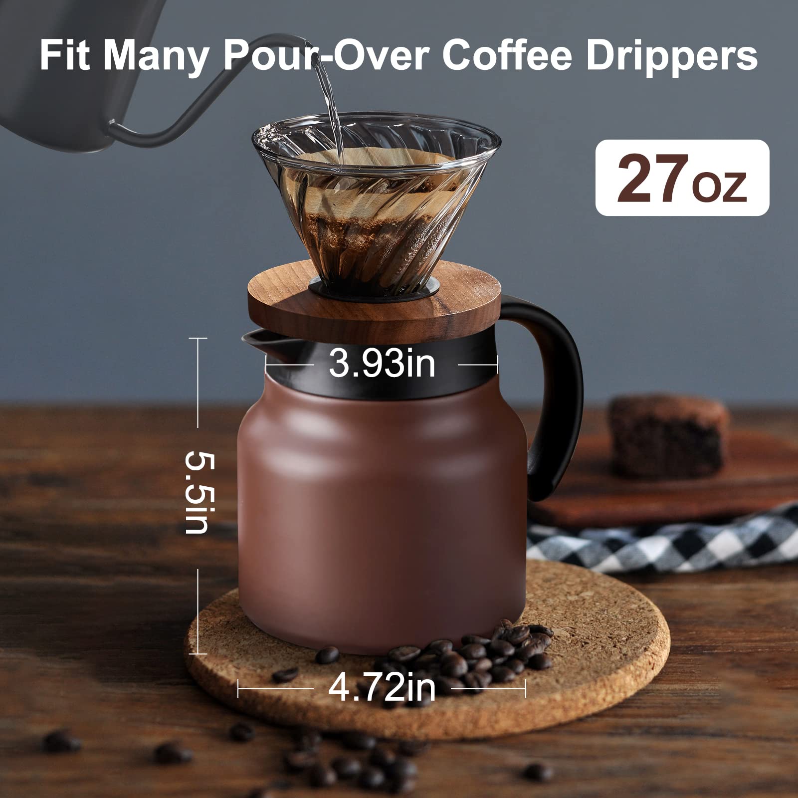 PARACITY double-wall insulation keeps beverages hot while preventing cup condensation.