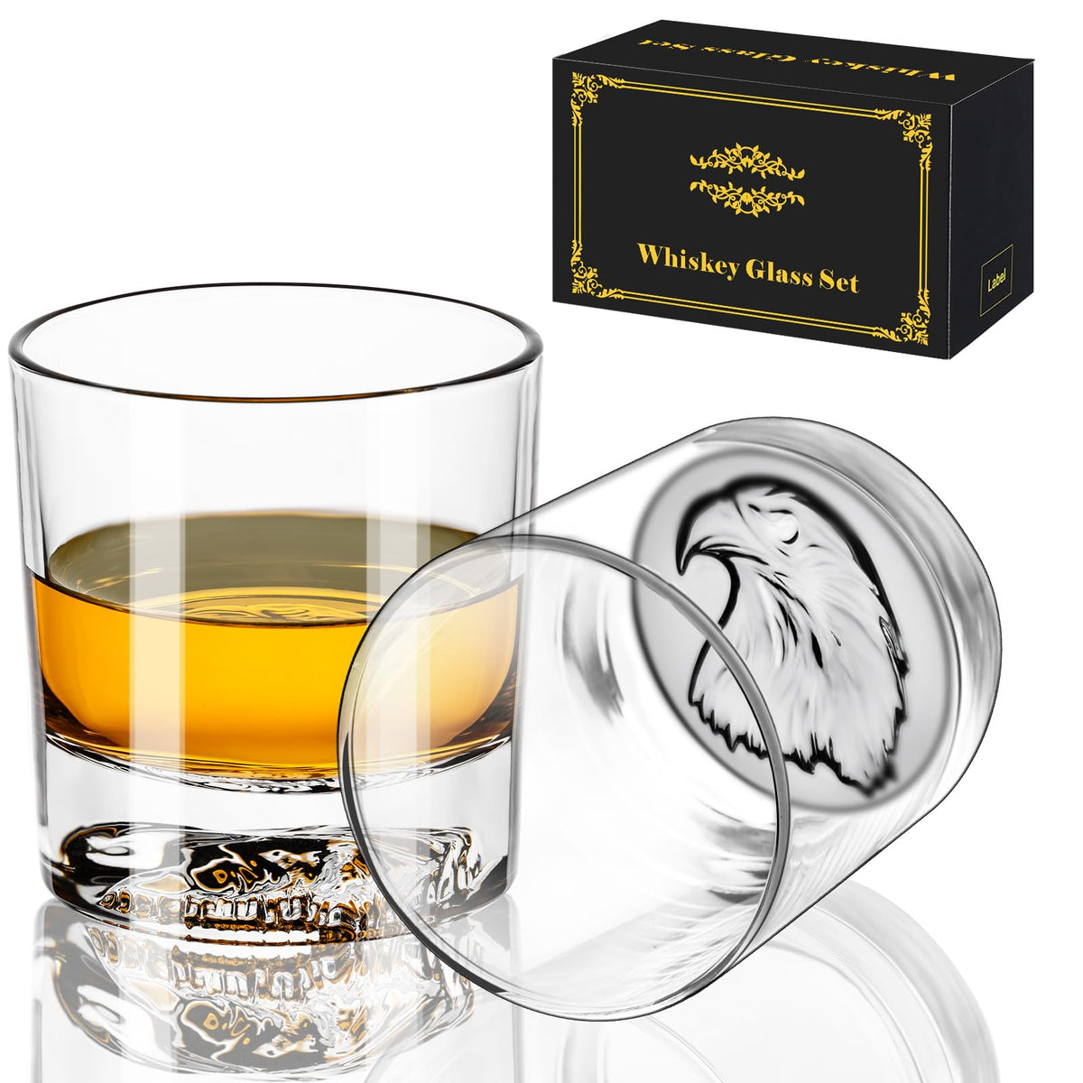 PARACITY eagle pattern thick bottom glass for whiskey tasting