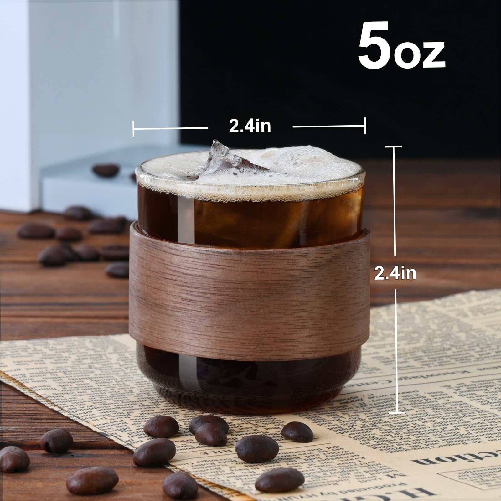 PARACITY Borosilicate glass cup showing clarity and durability for hot or cold drinks