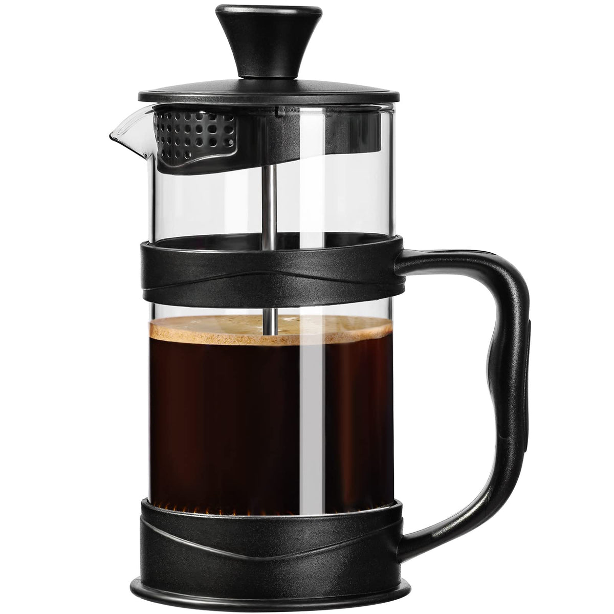 PARACITY French press coffee maker in black with ultrafine filter for clean, flavorful brews.