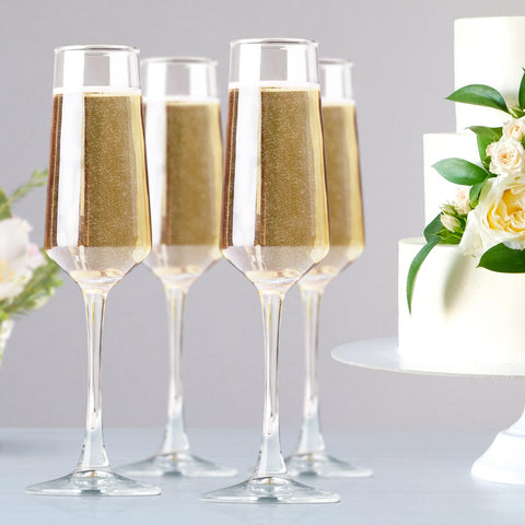 Paracity champagne flutes gift-ready set, perfect for weddings and anniversaries.