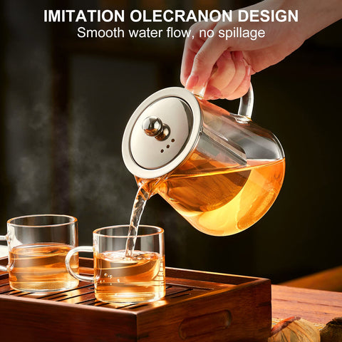 PARACITY teapot brewing blooming tea reveals vibrant color.