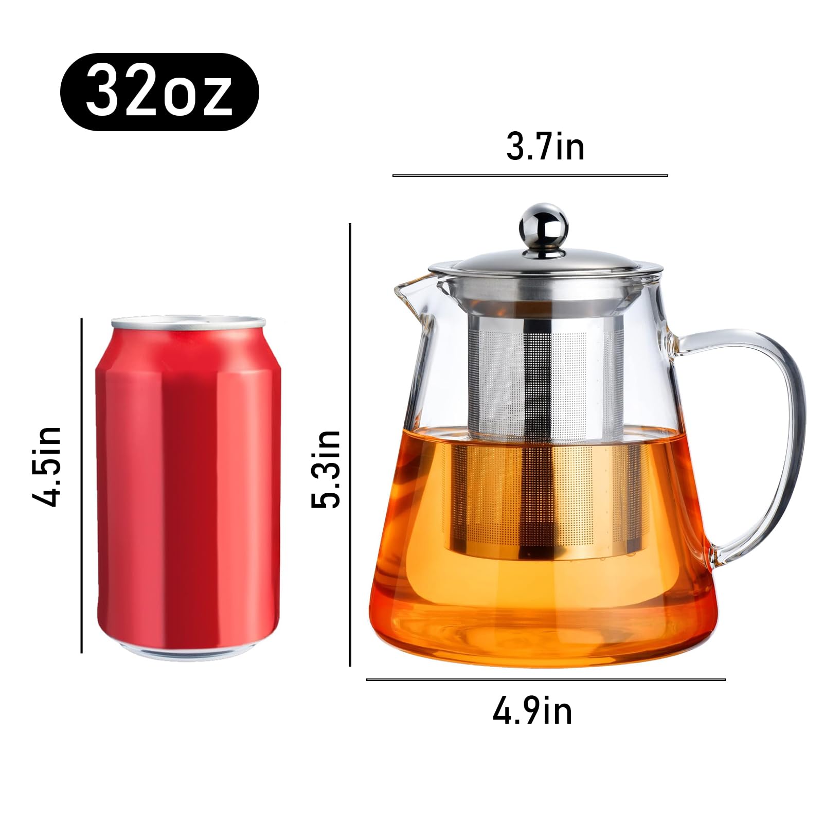 PARACITY teapot with removable infuser enables versatile brewing.