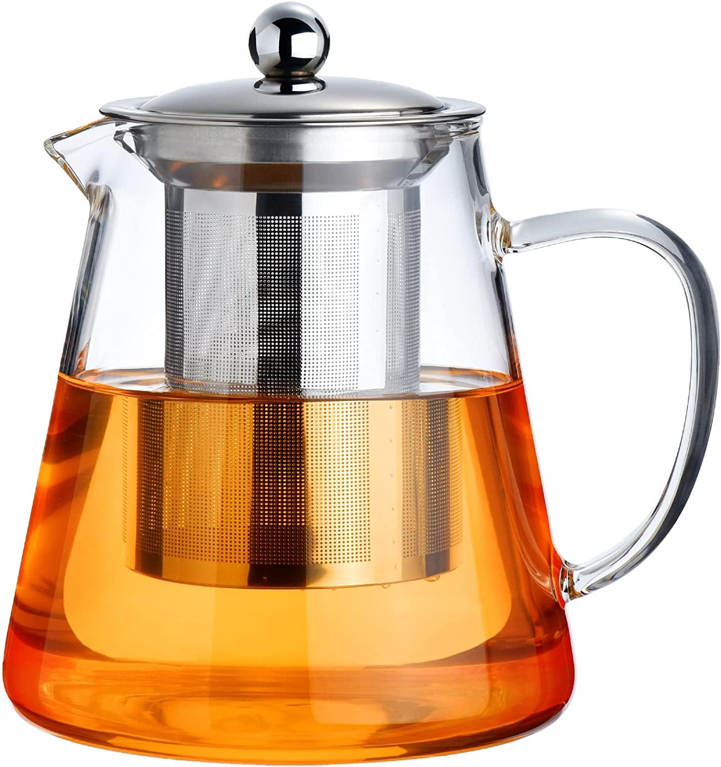 PARACITY glass teapot on stove for quick, clear brews.