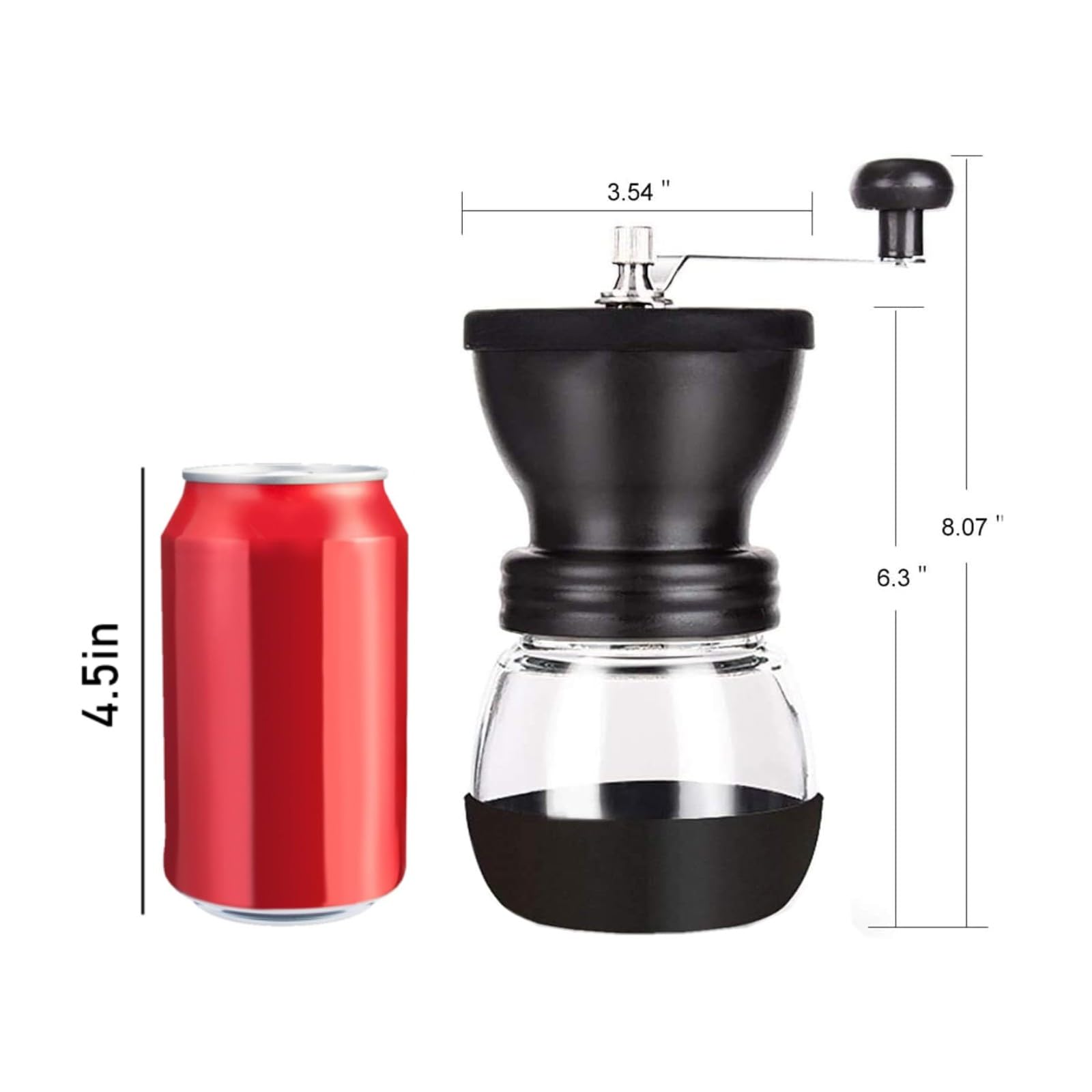 PARACITY grinder shown with two glass jars for easy storage of beans or grounds