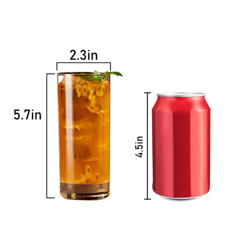 Paracity highball glasses with thickened base provide stable placement on tables.