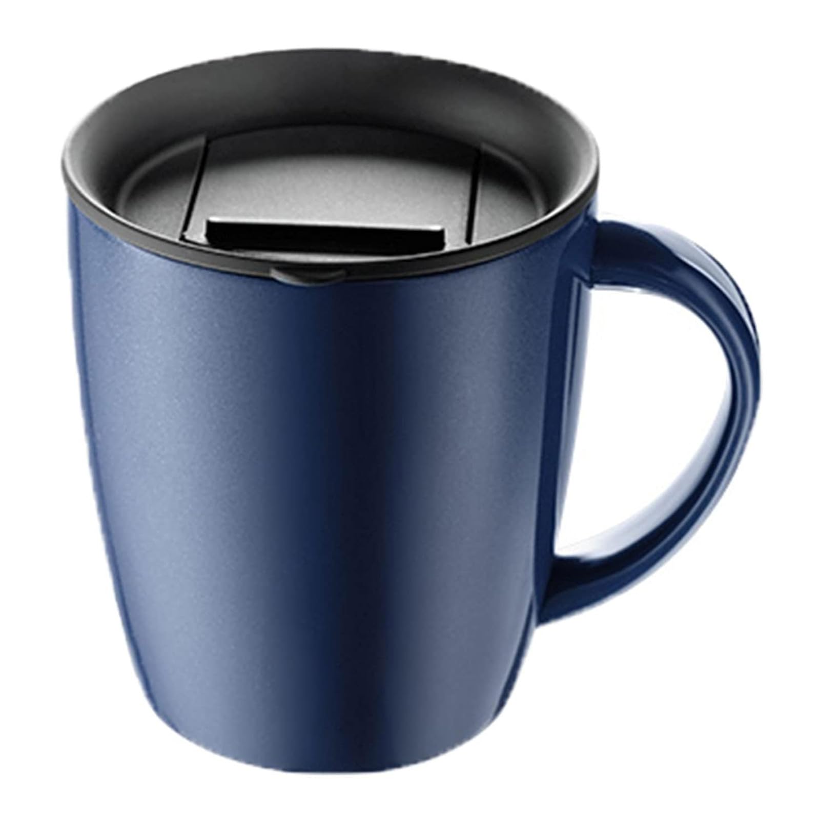 PARACITY insulated mug with blue lid and handle keeps beverages at the right temperature