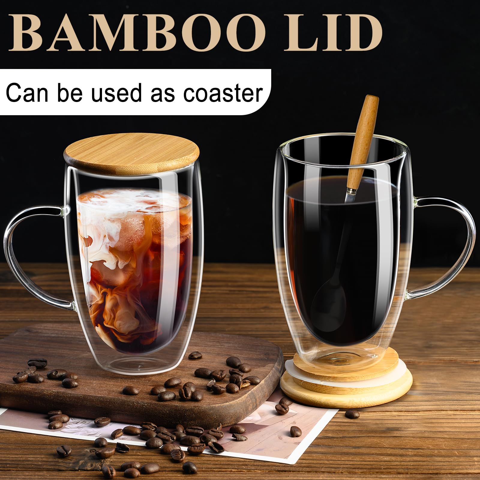 Insulated PARACITY mug keeps hot drinks warm longer with airtight bamboo lid