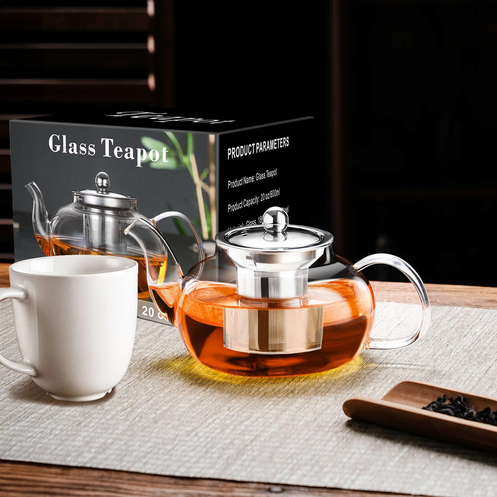 PARACITY glass teapot is microwave and dishwasher safe for convenient brewing