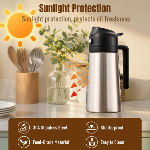 PARACITY opaque-body-light-blocking protects oil freshness in storage.