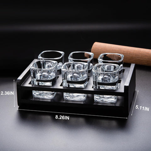 PARACITY shot glasses heavy base close-up highlighting sturdy design.