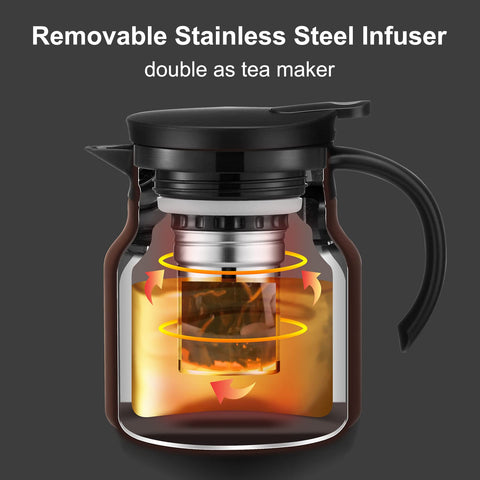 PARACITY tea-stewing capability enhances aroma and flavor during longer brews.