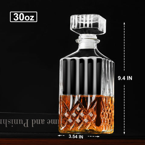 PARACITY whiskey decanter full view highlighting the elegant 30oz capacity