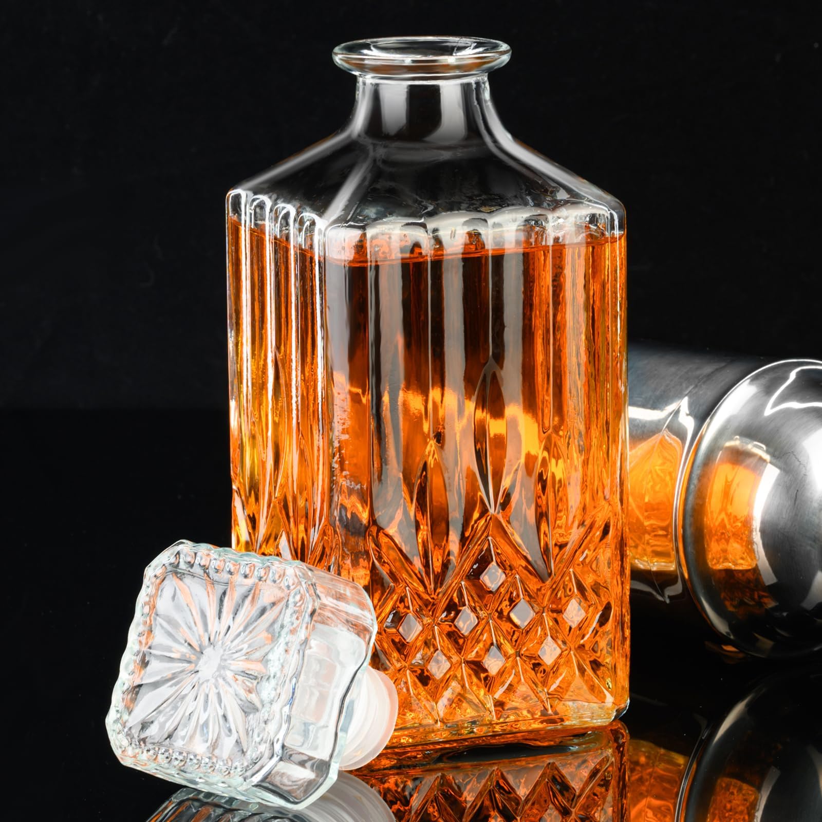PARACITY whiskey decanter on a bar display enhancing the room’s sophistication