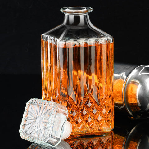 PARACITY whiskey decanter on a bar display enhancing the room’s sophistication