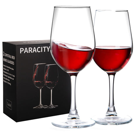 PARACITY wine glasses with clear long stems for elegant tasting and comfortable grip