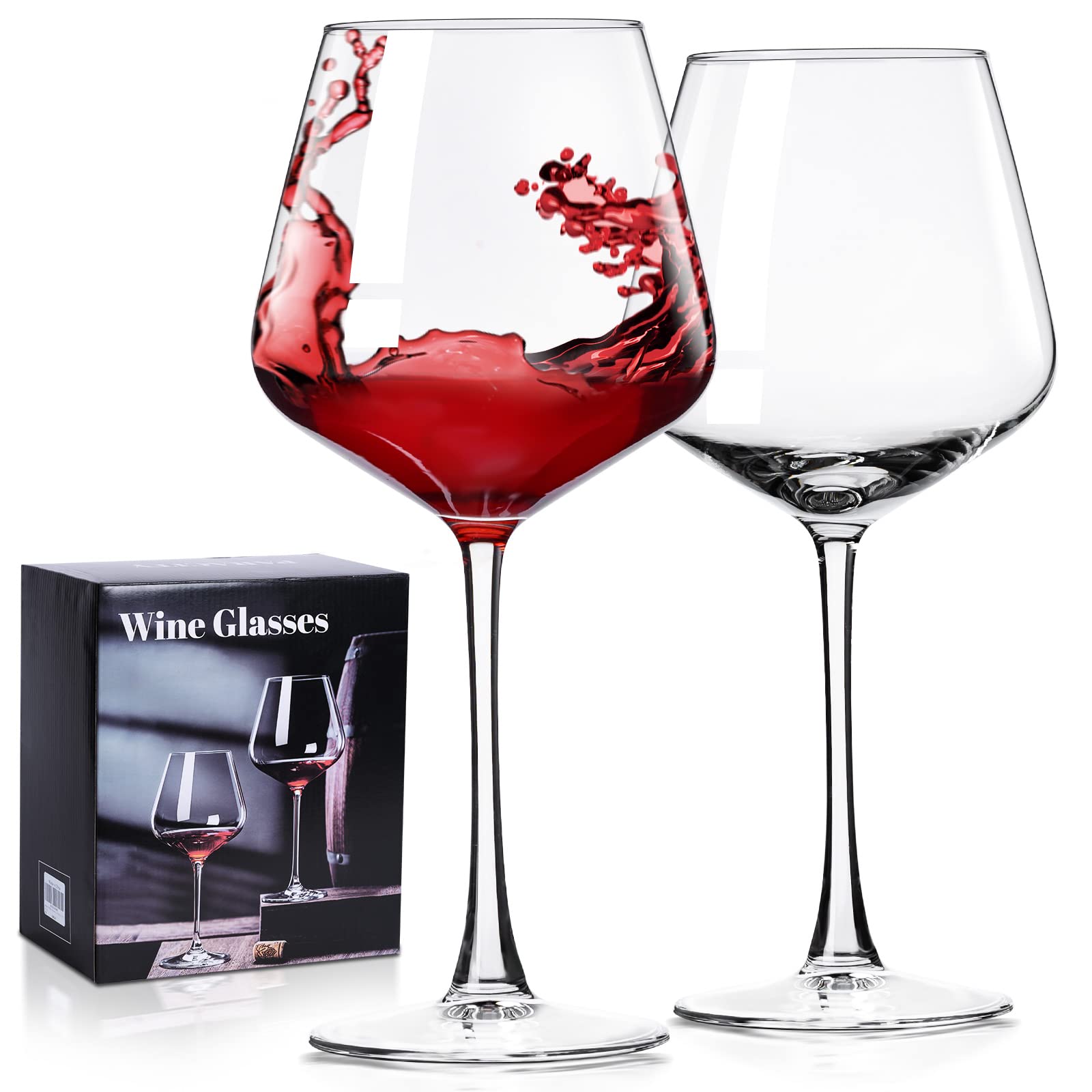 PARACITY wine glasses hand blown 16oz showcase clarity and elegance at every pour.