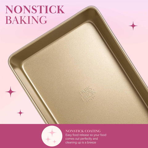 Paris Hilton nonstick coating close-up for effortless release.