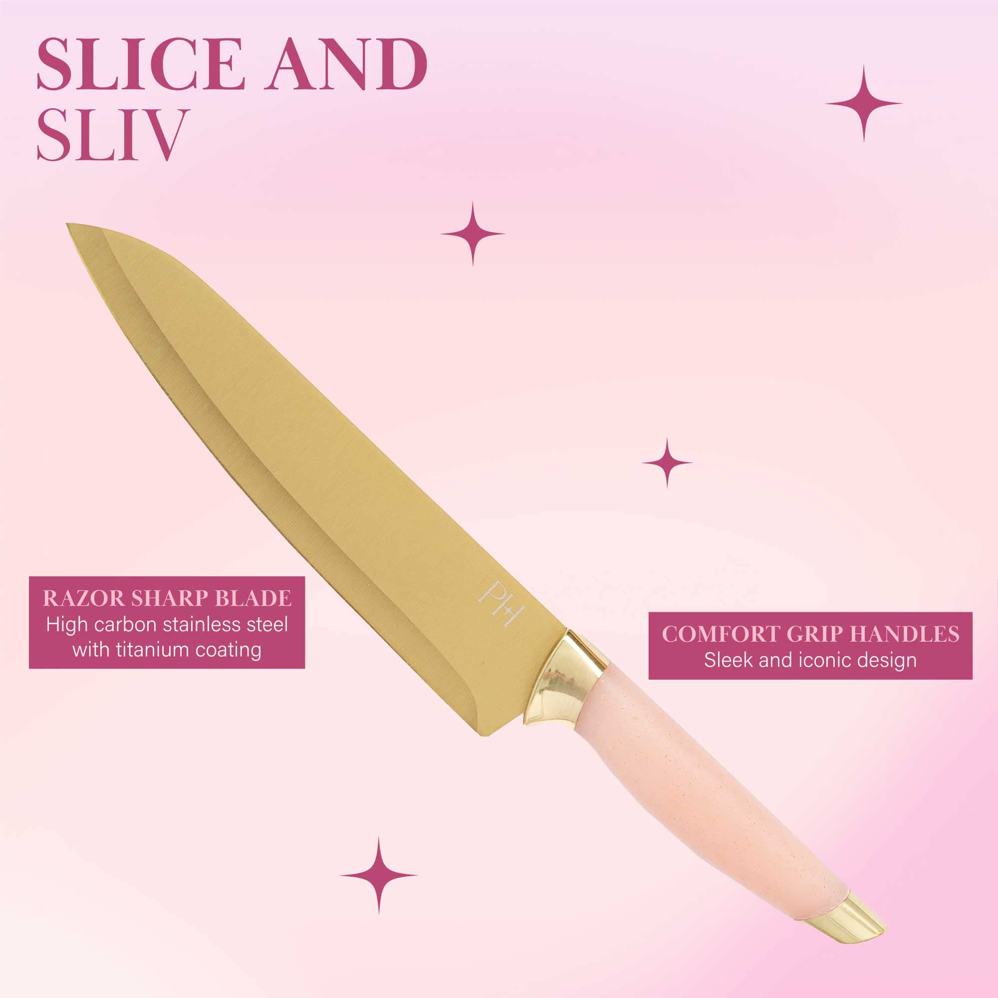 Paris Hilton pink trim cutting board adds playful color
