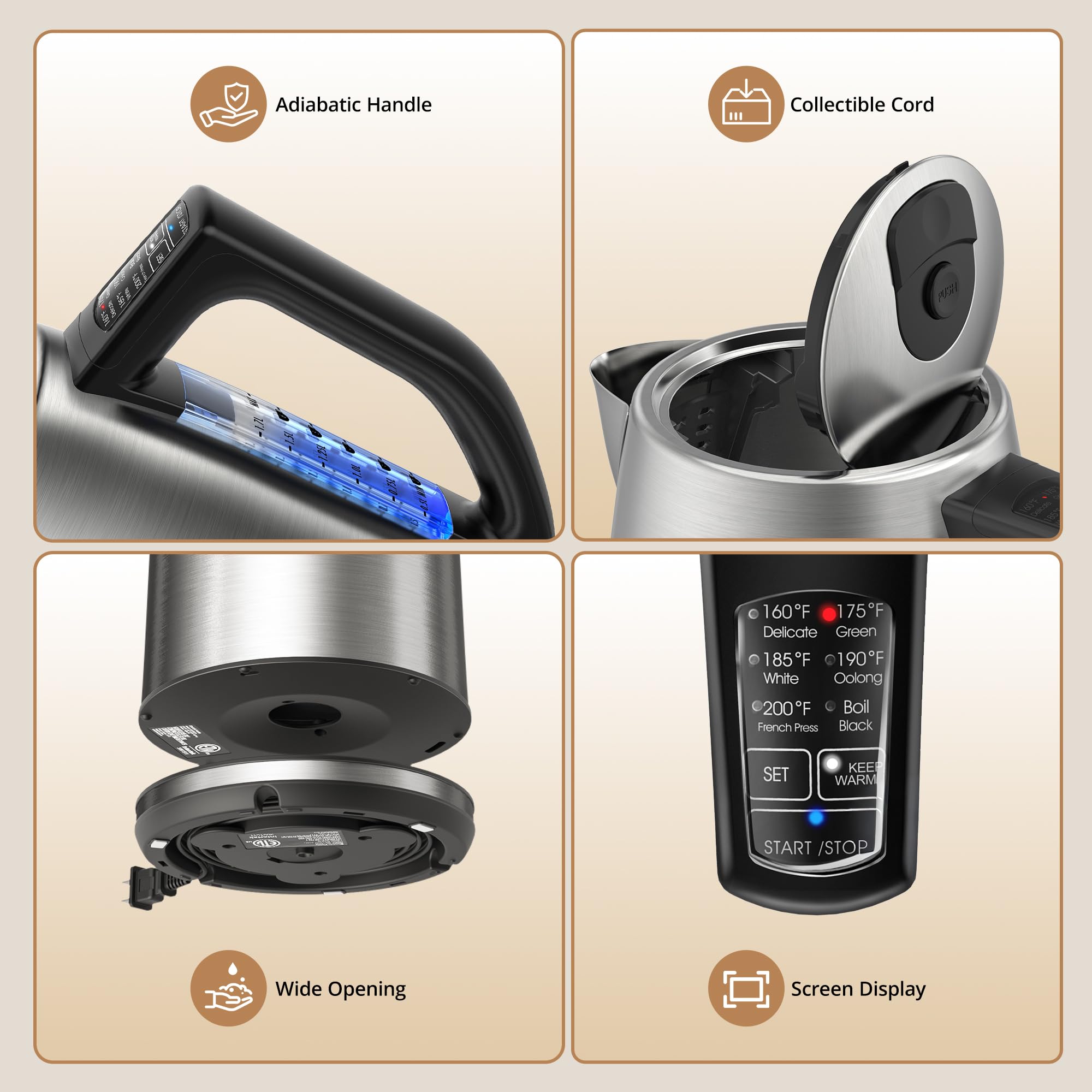 Paris Rhône 1.7L capacity ready to serve six cups quickly for mornings.