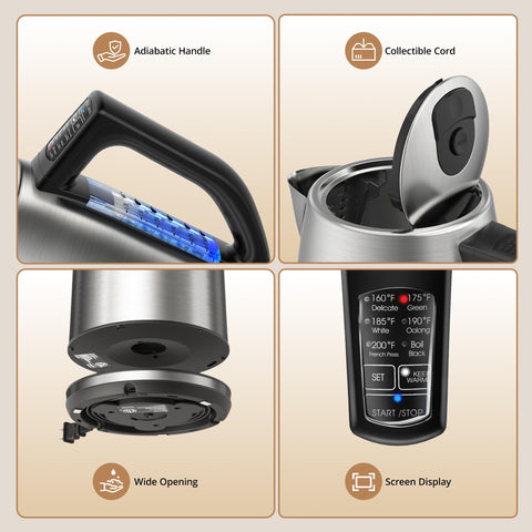 Paris Rhône 1.7L capacity ready to serve six cups quickly for mornings.