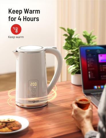 Cord storage and compact design on the PARIS RHÔNE kettle.