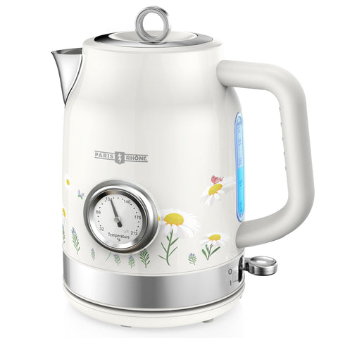 PARIS RHÔNE kettle thermometer shows precise temps for perfect tea brewing