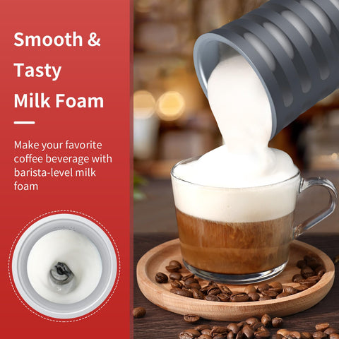 Paris Rhône Milk Frother cold-foam mode creates airy foam for iced drinks.