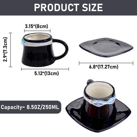 Parknshop mug hat design side view, ergonomic handle for comfortable sipping.