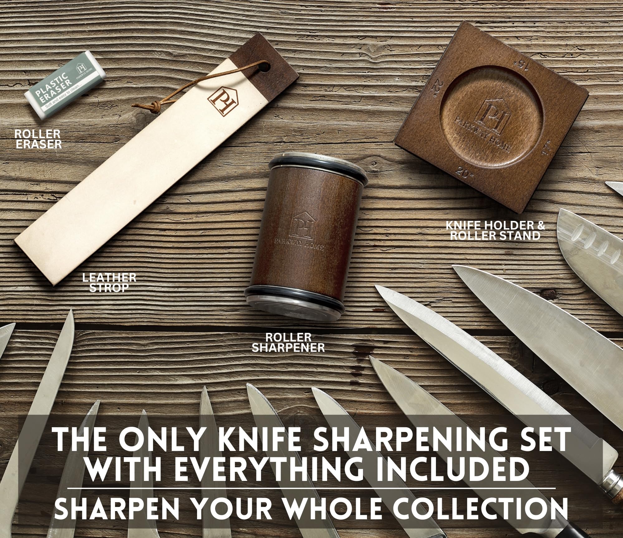 Parkway Home genuine leather strop helps refine the edge after sharpening