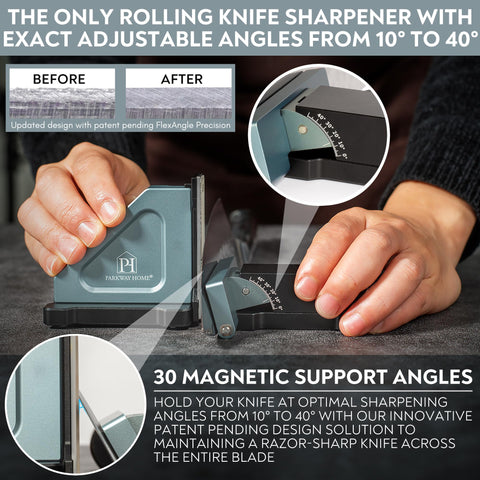 Height adjuster demonstrates compatibility with tall knives in Parkway Home kit