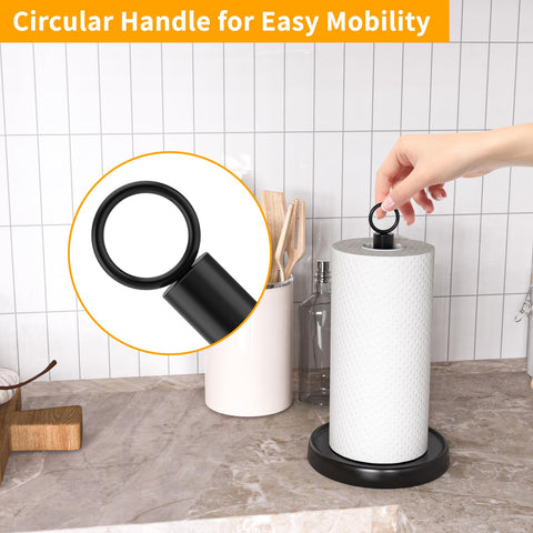 PAROTO paper towel holder ring-handle enables easy repositioning during cooking.